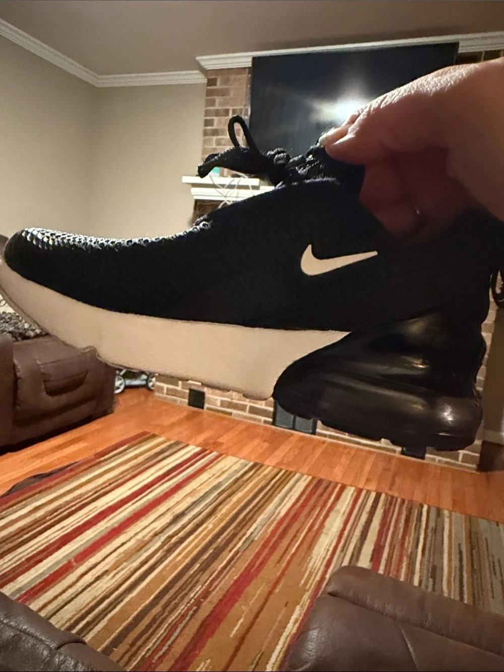 Nike Kids Black and White Air Max 270 Style Sneakers